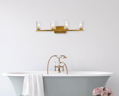 Cassie 4 lights bath sconce in brass with clear shade