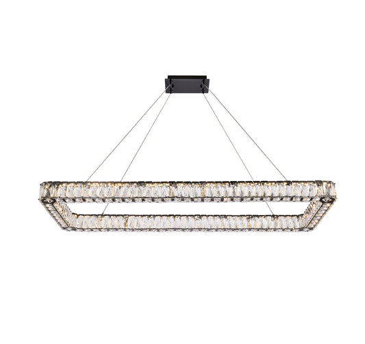 Monroe 50 inch LED Single rectangle pendant in black