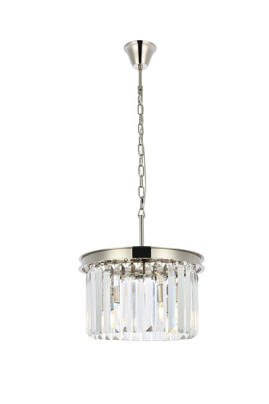 Sydney 3 light polished nickel Pendant Clear Royal Cut Crystal