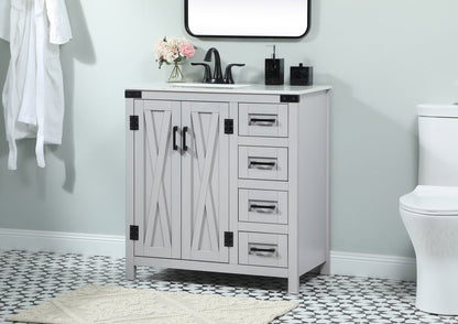 32 inch Single bathroom vanity in grey