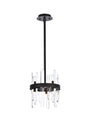Serena 10 inch crystal round pendant in black