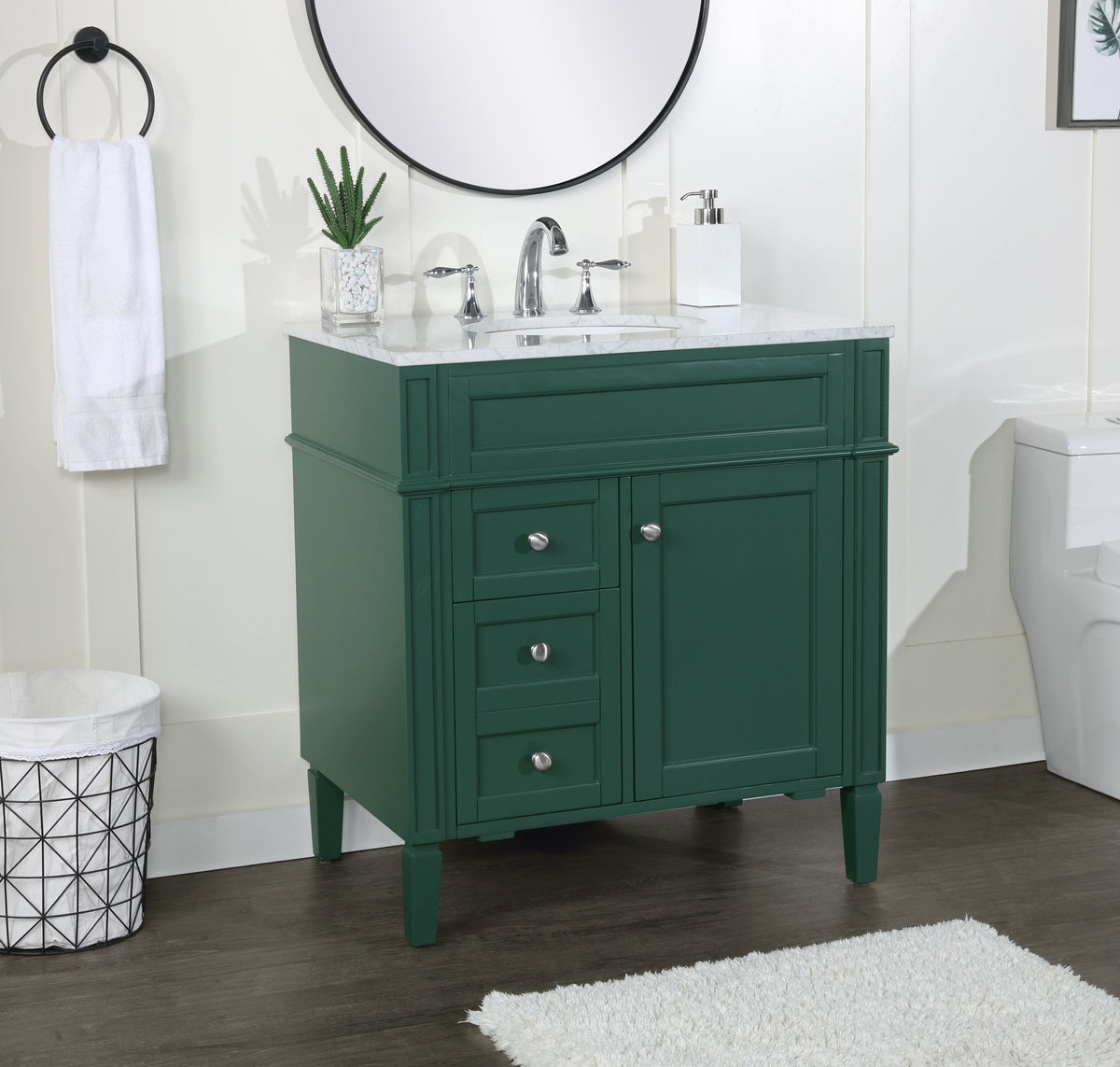 32 inch Single bathroom vanity in green