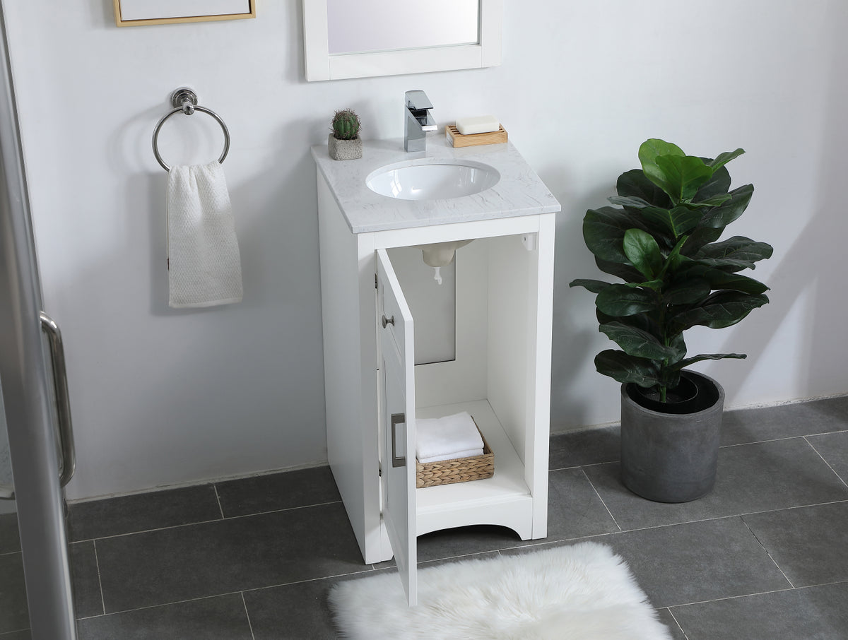 18 inch Single Bathroom Vanity in White