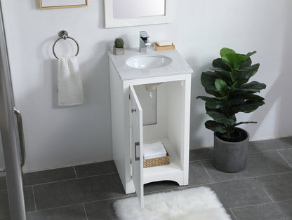18 inch Single Bathroom Vanity in White