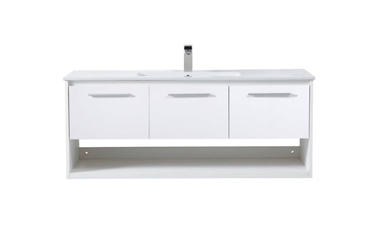 48 inch  Single Bathroom Floating Vanity in White