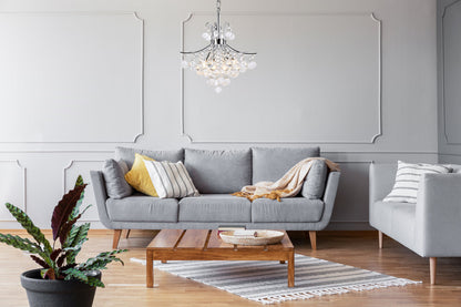 Toureg 6 light Chrome Pendant Clear Royal Cut Crystal