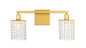 Phineas 2 light Brass and Clear Crystals wall sconce