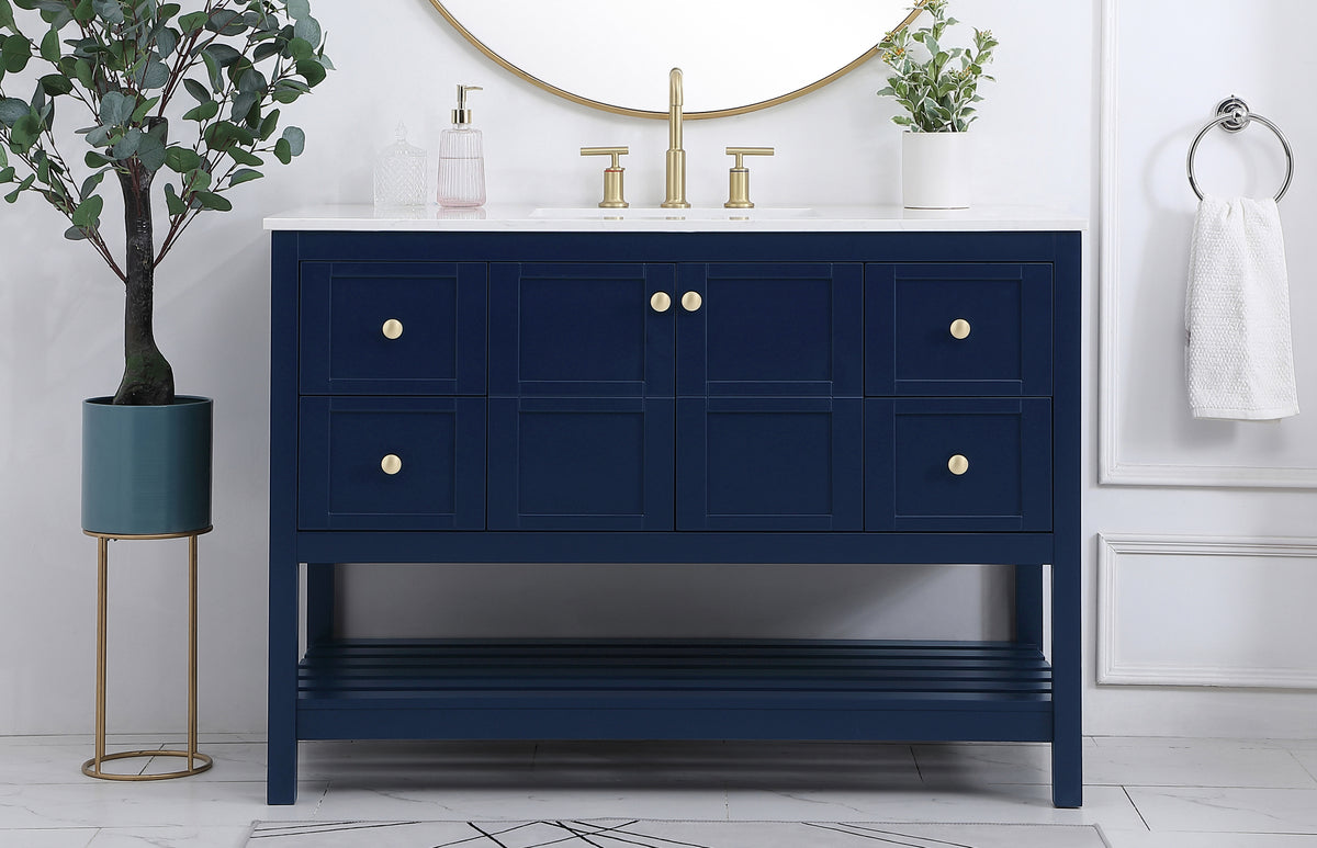48 inch Single Bathroom Vanity in Blue
