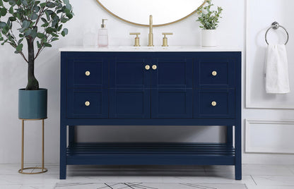 48 inch Single Bathroom Vanity in Blue