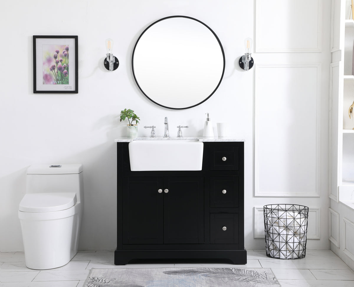 36 inch Single bathroom vanity in black