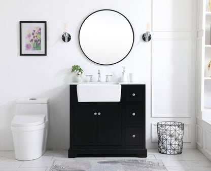36 inch Single bathroom vanity in black