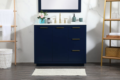 42 inch Single bathroom vanity in blue
