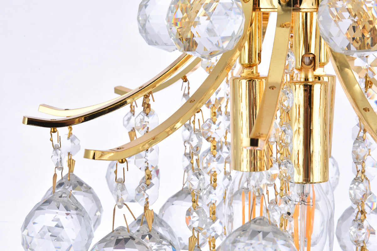 Toureg 3 light Gold Pendant Clear Royal Cut Crystal