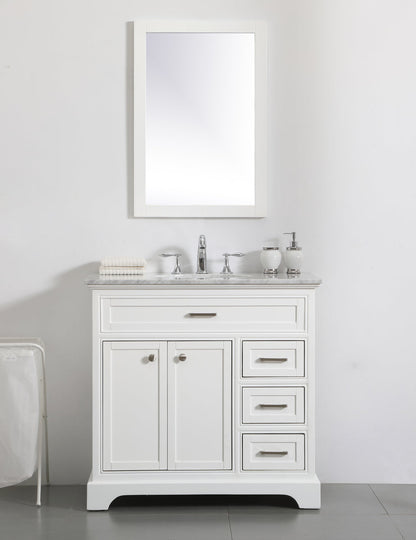 36 In. Single Bathroom Vanity Set In White
