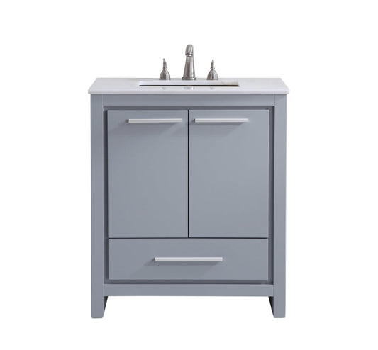 30 In. Single Bathroom Vanity Set In Grey