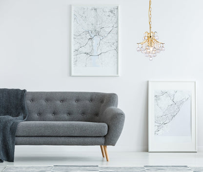 Toureg 3 light Gold Pendant Clear Royal Cut Crystal