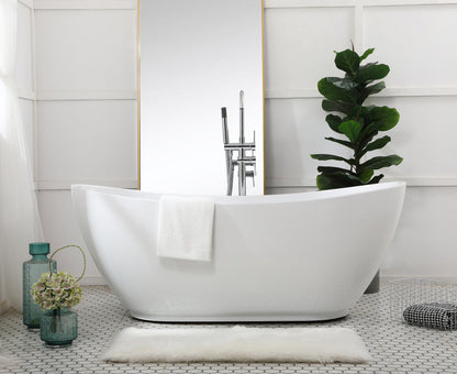 67 inch soaking bathtub in glossy white