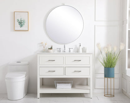 42 inch Single bathroom vanity in white