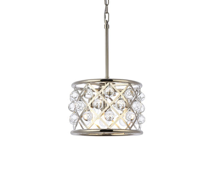 Madison 3 light polished Nickel Pendant Clear Royal Cut Crystal