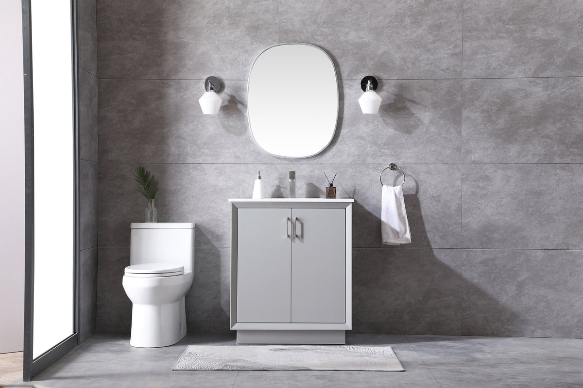 30 Inch SIngle Bathroom Vanity In Grey