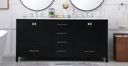 72 inch Double Bathroom Vanity in Black