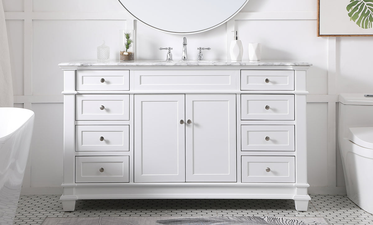60 inch Single Bathroom Vanity set in White