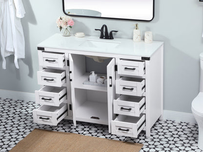48 inch Single bathroom vanity in white