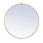 Metal frame Round Mirror with decorative hook 36 inch Brass finish