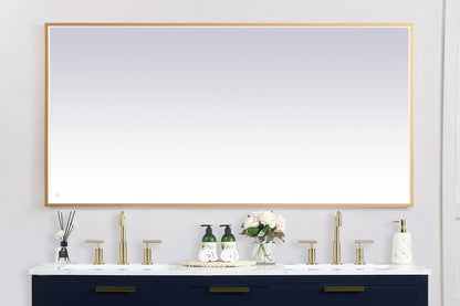 Pier 36x72 inch LED mirror with adjustable color temperature 3000K/4200K/6400K in brass