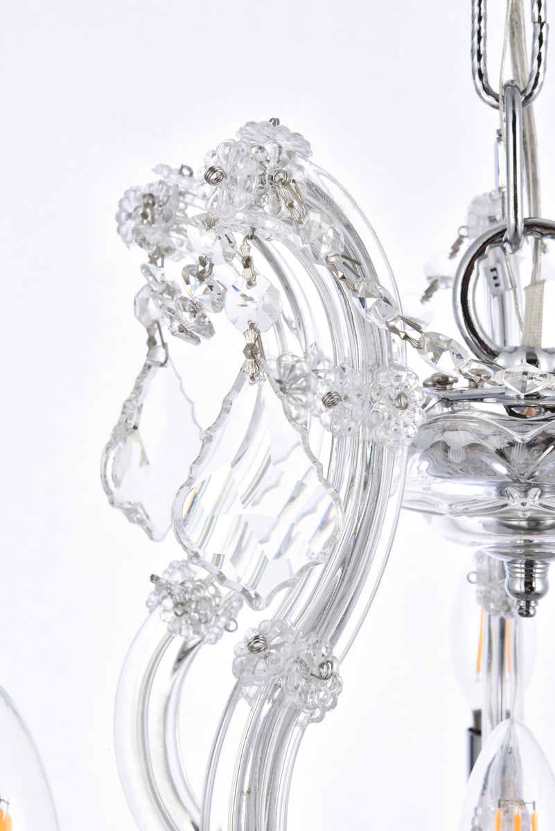 Maria Theresa 6 light Chrome Pendant Clear Royal Cut Crystal