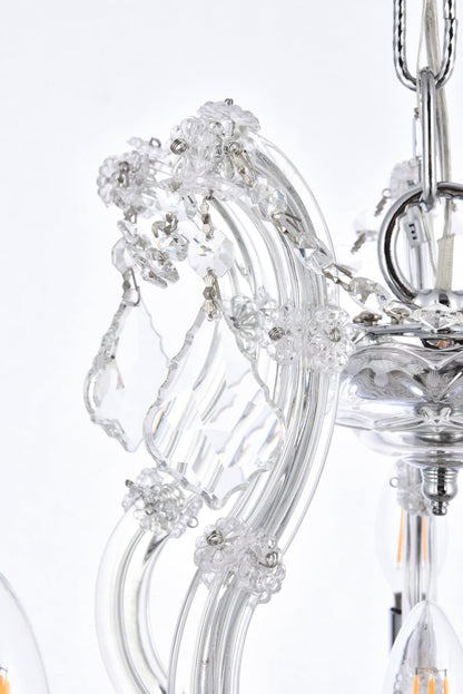 Maria Theresa 6 light Chrome Pendant Clear Royal Cut Crystal