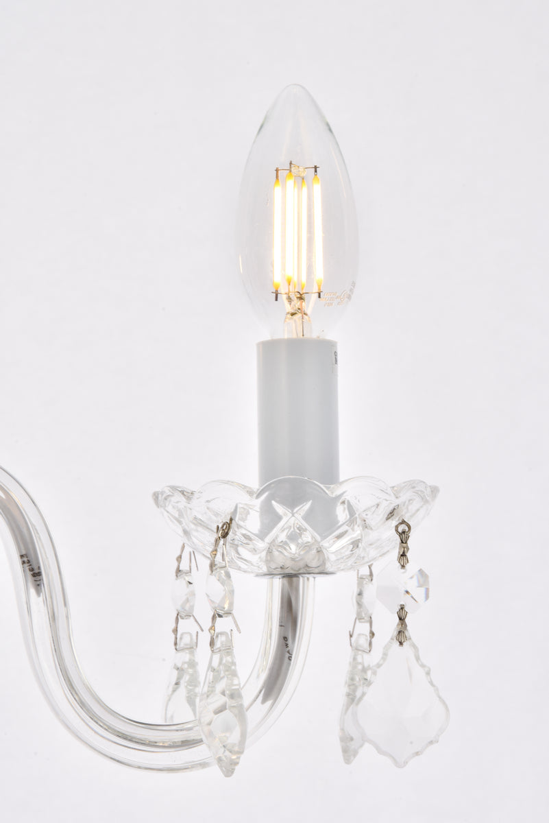 Rococo 4 light Chrome Pendant Clear Royal Cut Crystal