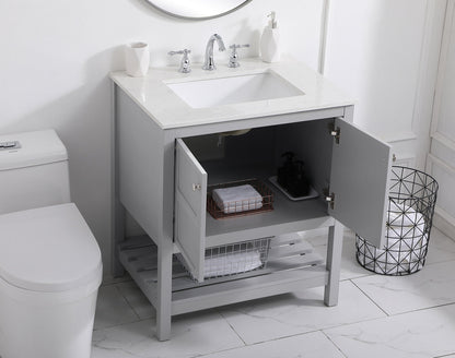 30 inch Single Bathroom Vanity in Gray