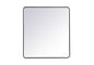 Soft corner metal rectangular mirror 36x40 inch in Black