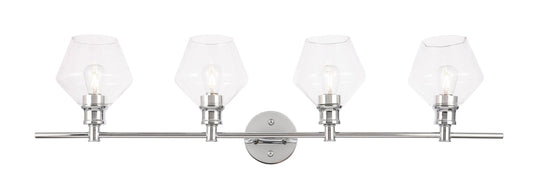Gene 4 light Chrome and Clear glass Wall sconce
