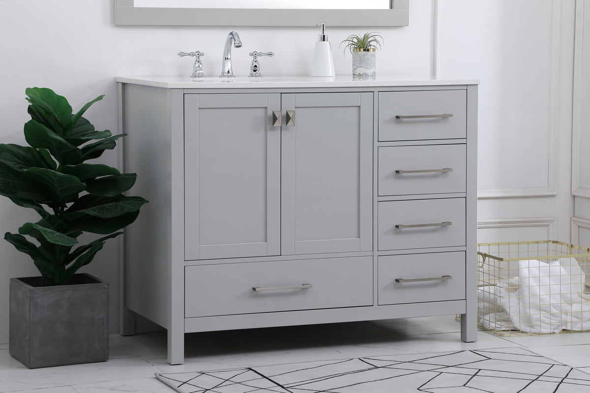 42 inch Single Bathroom Vanity in Gray