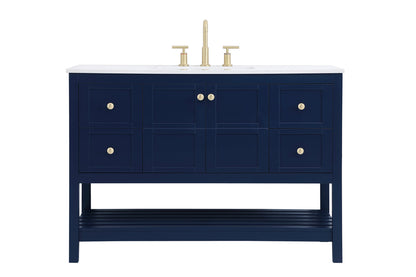 48 inch Single Bathroom Vanity in Blue