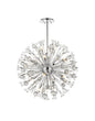 Vera 32 inch crystal starburst round pendant in chrome