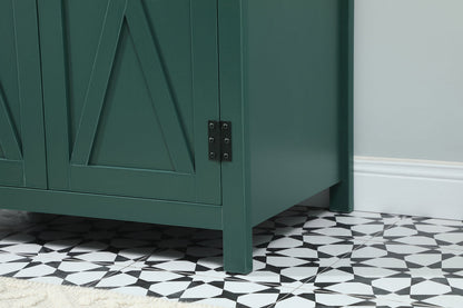 30 inch Single bathroom vanity in green with backsplash