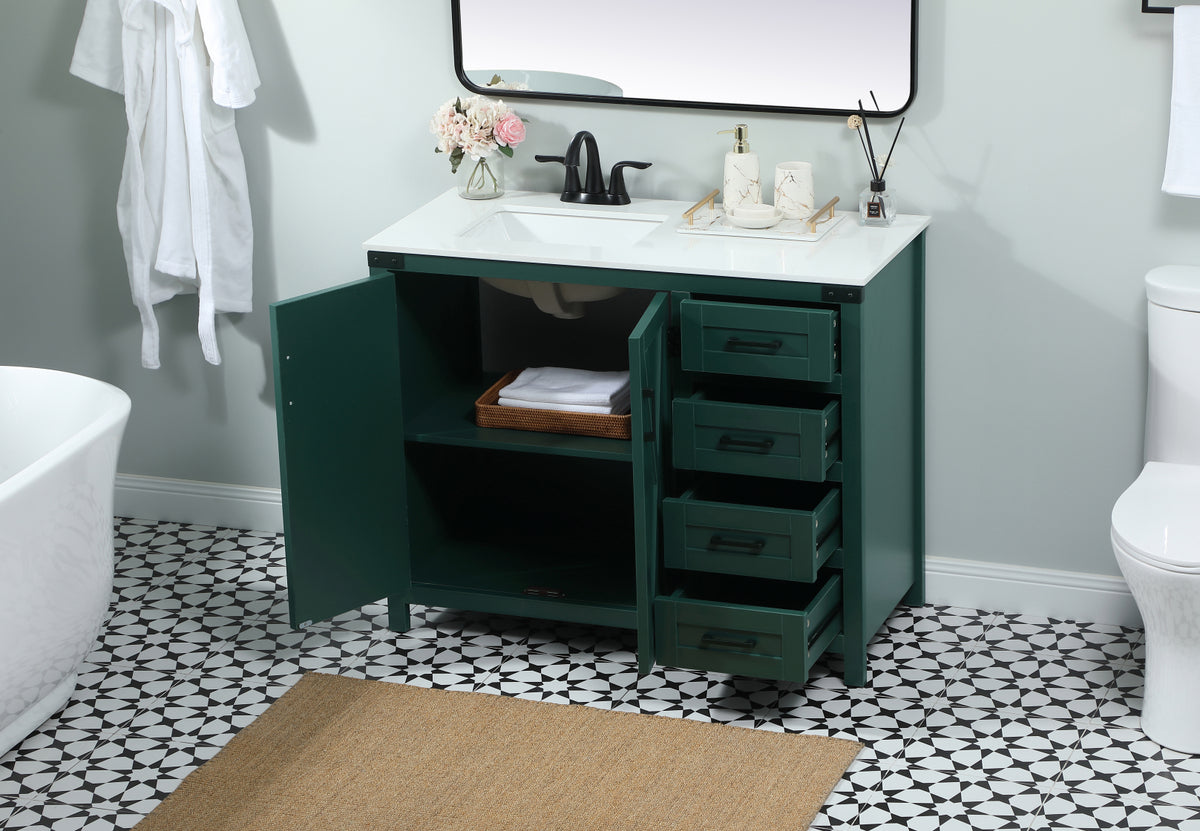 42 inch Single bathroom vanity in green