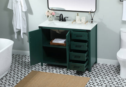 42 inch Single bathroom vanity in green