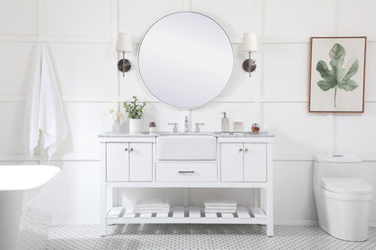 60 inch Single bathroom vanity in white