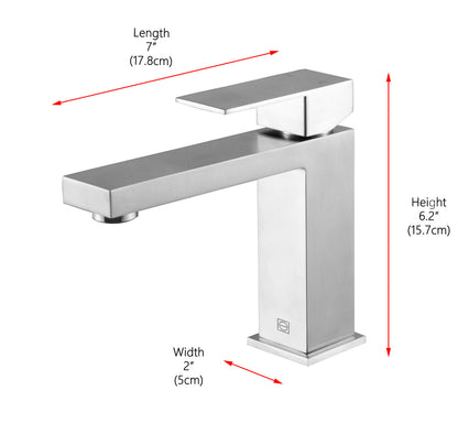 Jakob Single Hole Single Handle Bathroom Faucet in Brushed Nickel