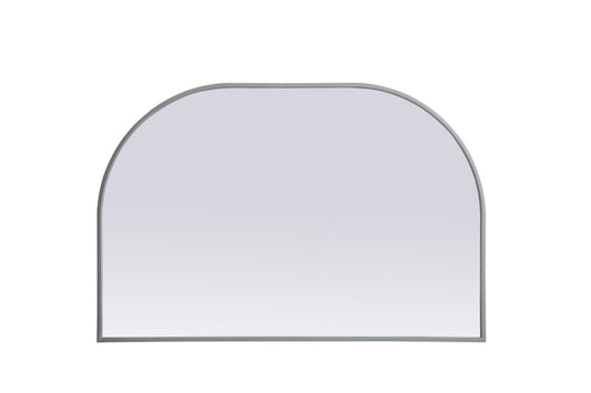 Metal Frame Arch Mirror 36x24 Inch in Silver