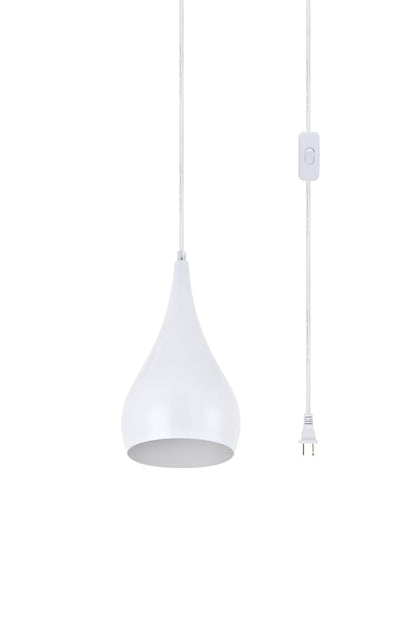 Nora 1 Light white plug-in pendant