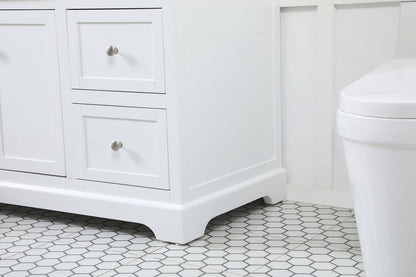 42 inch Single bathroom vanity in white with backsplash