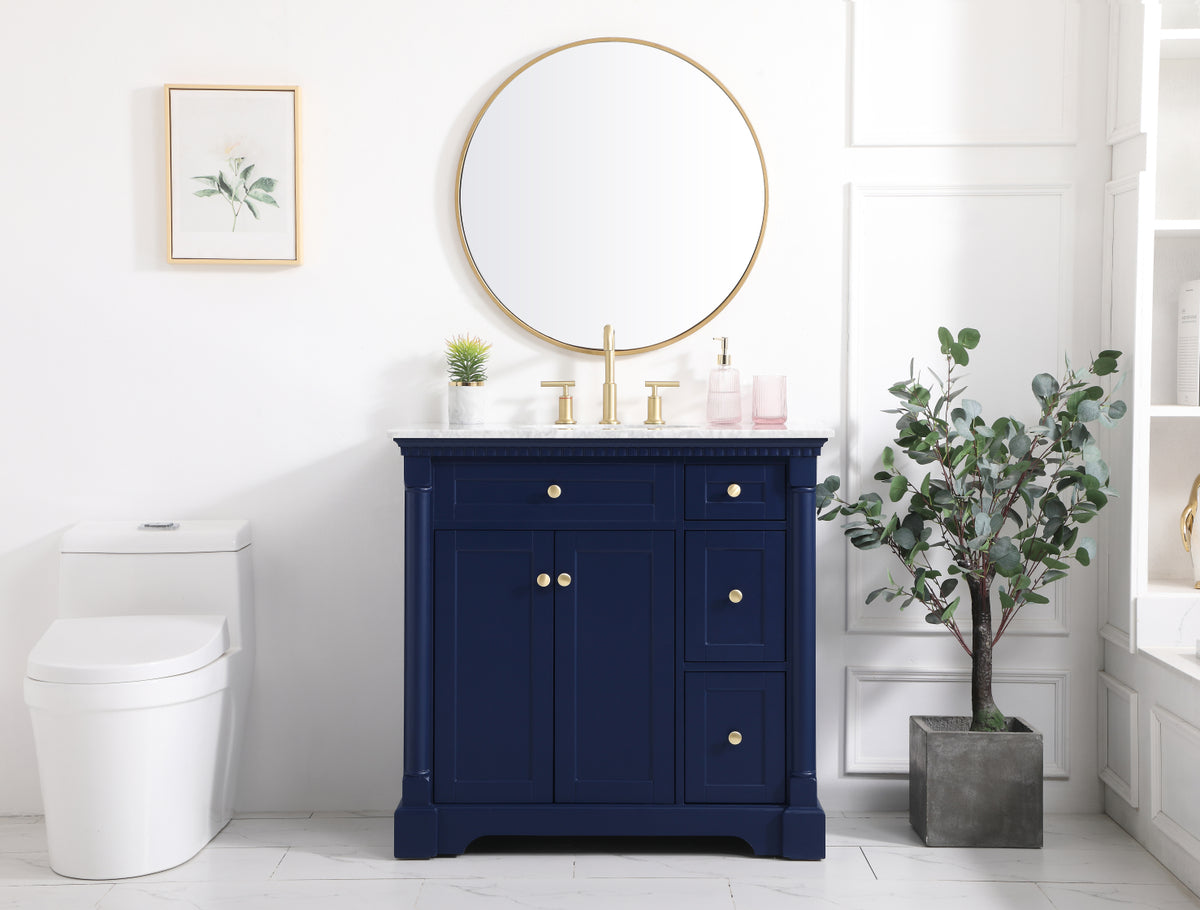 36 inch Single bathroom vanity in  Blue