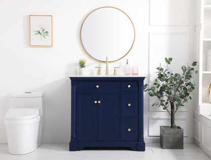 36 inch Single bathroom vanity in  Blue