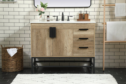 42 inch Single bathroom vanity in natural oak