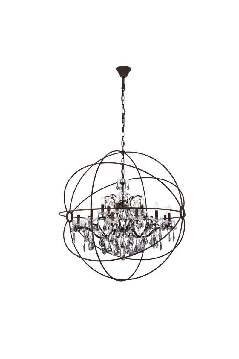 Geneva 18 light Rustic Intent Chandelier Silver Shade (Grey) Royal Cut crystal